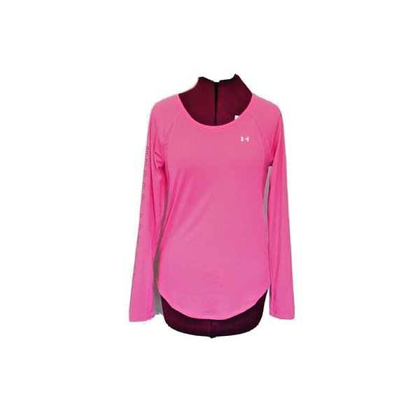 Under armour Womens Top Size XS Pink Long Sleeve Graphic Activewear Curv… - Picture 1 of 7